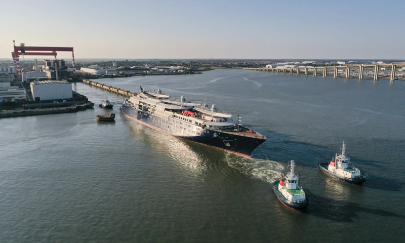 The Orient Express Corinthian Yacht Takes to the Water in Saint-Nazaire
