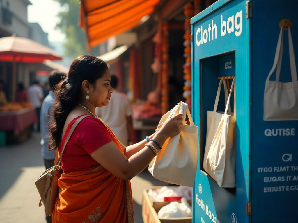 Gujarat Implements Cloth Bag Vending Machines to Reduce Plastic Waste in Tourist Areas
