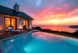 Discover the Coastal Charm of Polurrian on the Lizard’s Four-Bedroom Holiday Home with Scenic Island Views and Private Pool