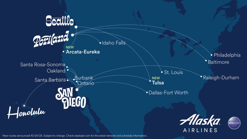 Yangi parvoz yoʻnalishlari: Alaska Airlines aviakompaniyasining 2026-yilda ishga tushadigan 13 ta yangi yoʻnalishi