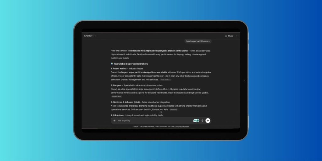 جعل اليخوت قابلة للاكتشاف بواسطة الذكاء الاصطناعي: خطوات عملية لتحقيق الرؤية والثقة والعملاء المحتملين المؤهلين