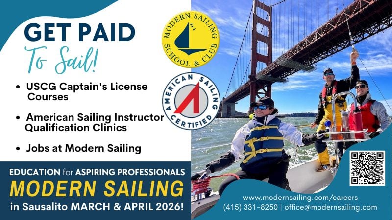 Careers, Charters and Certifications with Modern Sailing School & Club on San Francisco Bay