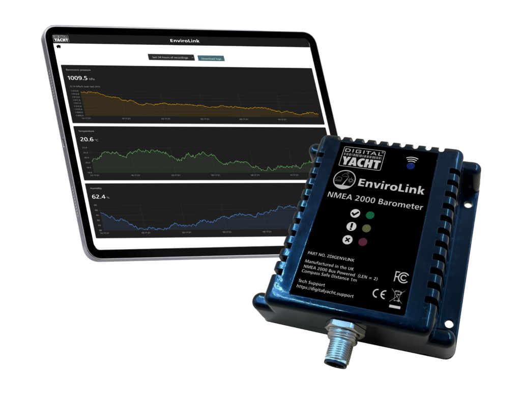EnviroLINK מבית Digital Yacht: ברומטר, טמפרטורה ולחות מובנים למערכות NMEA 2000