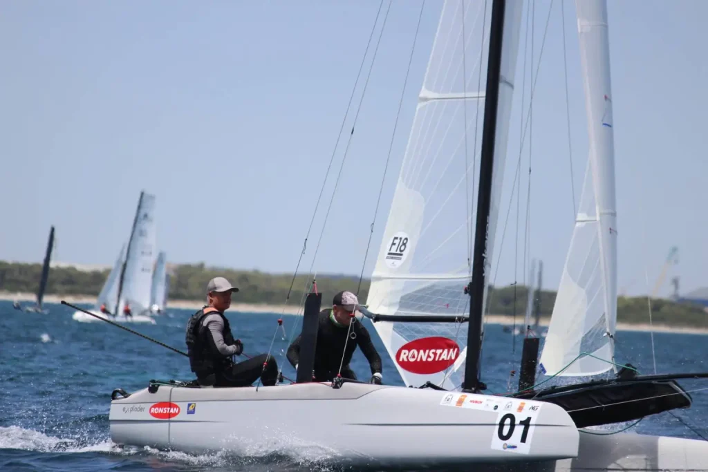 Bundock & Ashby Top After Day 4 at F18 Worlds in Jervoise Bay