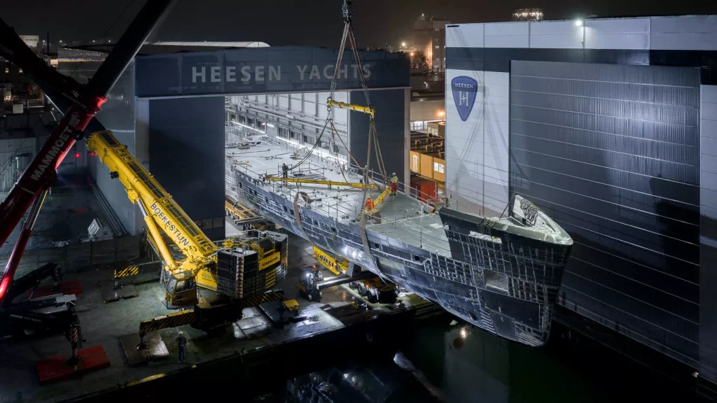 Project Evita: Heesen’s 56.7-metre Motor Yacht Sees Hull and Superstructure United